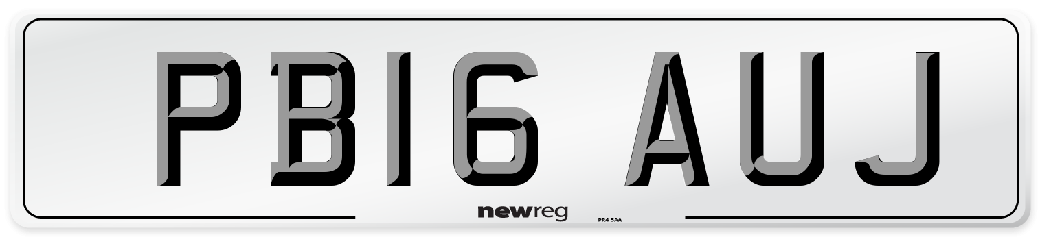 PB16 AUJ Number Plate from New Reg
